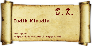 Dudik Klaudia névjegykártya